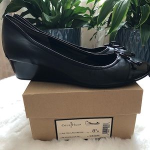 Cole Haan Black Air Tali Lace Wedge Size 8.5